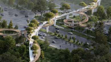 Фото - Футуристичный пешеходный мост в Алматы по проекту бюро «Атриум»